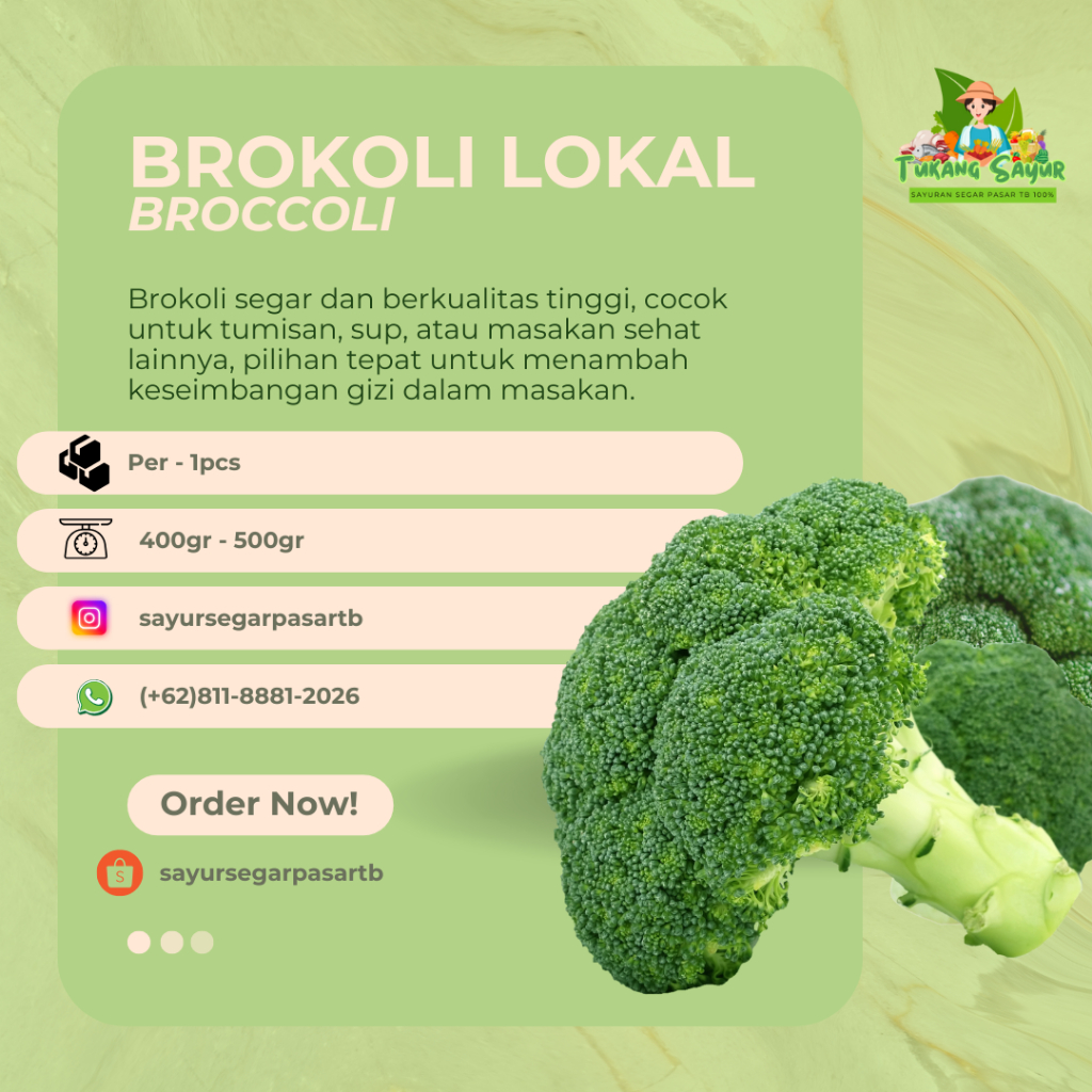 

Brokoli Lokal | Sayur Segar Pasar TB