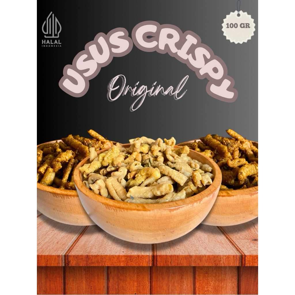

(100 GR) Usus Ayam Crispy Rasa Asin Original Daun Jeruk Kriuk Renyah