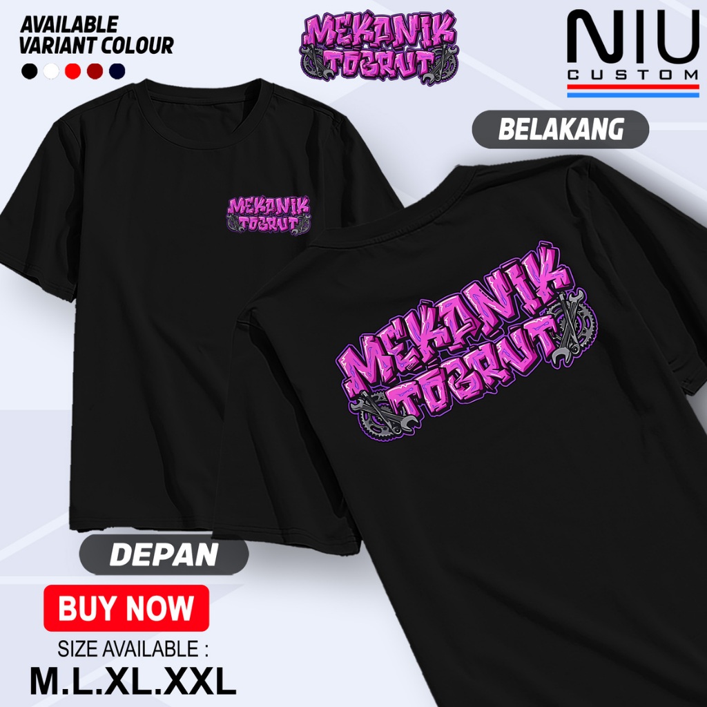 Kaos Mekanik Tobrut  - Baju Distro Kata Kata Racing Pria Wanita Distro Keren Terbaru Viral TazoraCus
