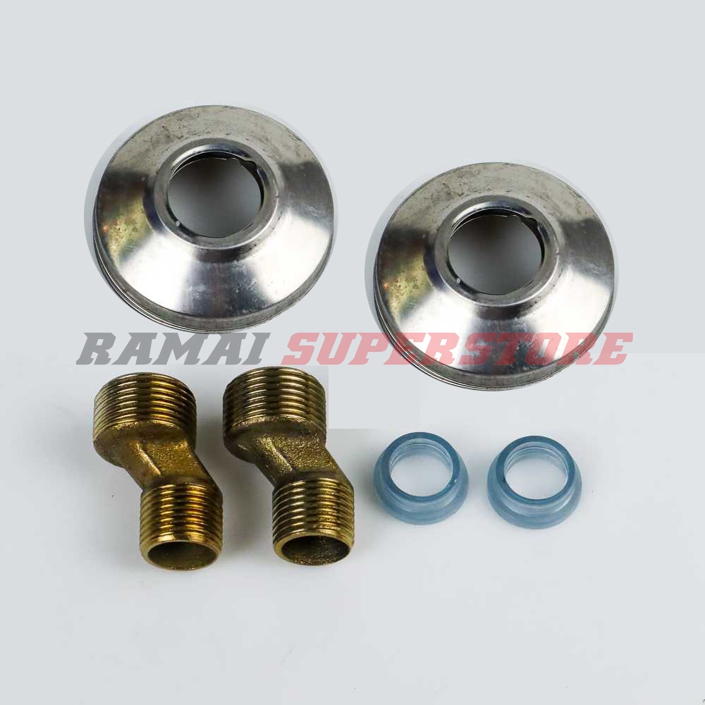 Sambungan nepel keran mixer air panas dingin bahan kuningan anti karat, lengkap dengan seal dan ring