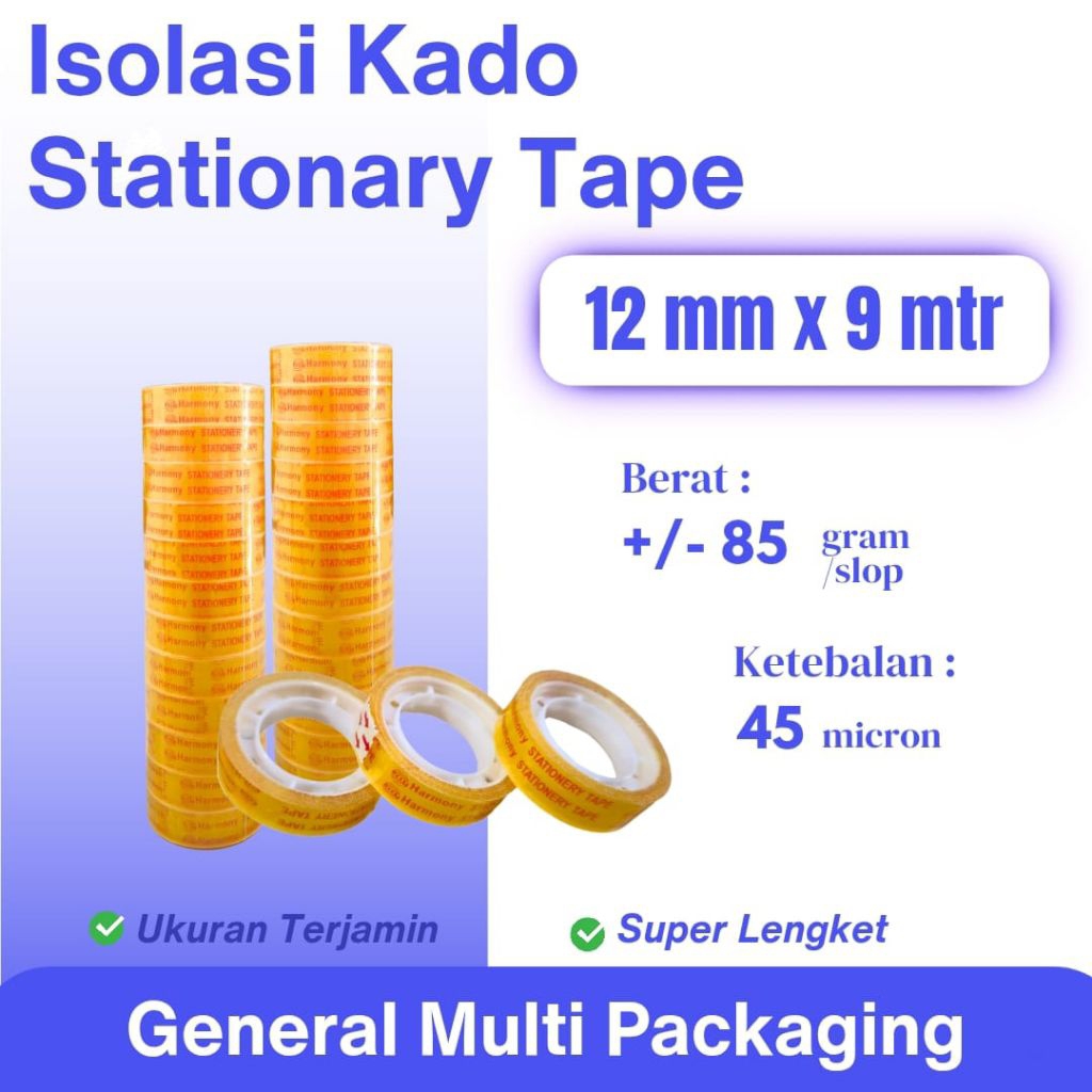 

12 pcs Isolasi Kado 12 mm x 9 mtr