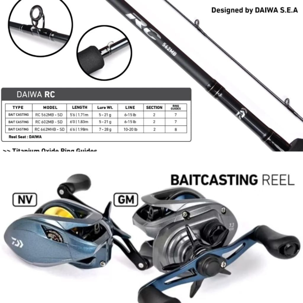 Paket Mancing BC DAIWA RC 1 set | Casting | Gabus | Toman | Garansi resmi 1 tahun