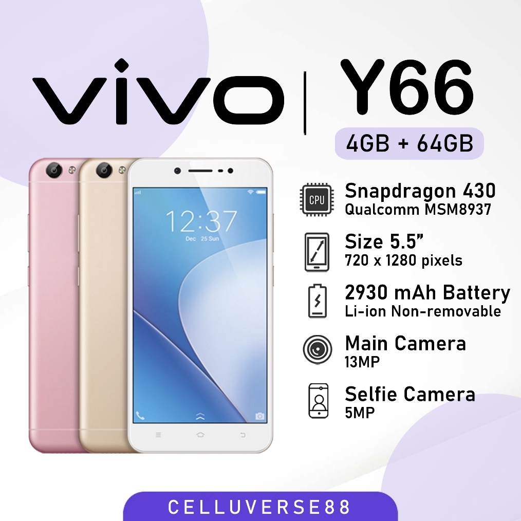 KODE W69C HP VIVO Y66 RAM 464GB 4G Smartphone Android GARANSI