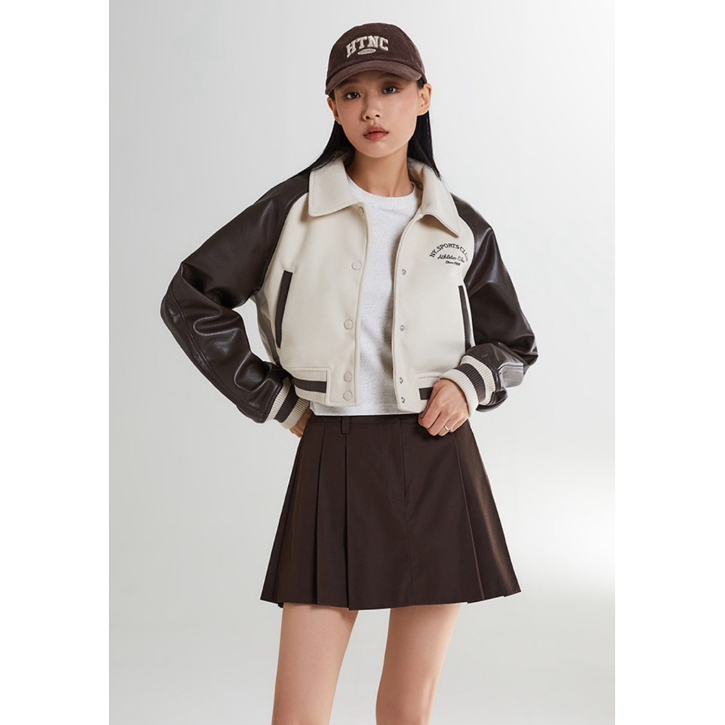 Preloved SPAO Sleeve Leather Crop Jacket