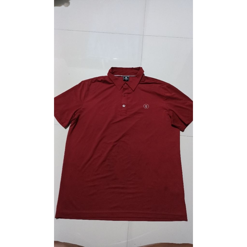 Kaos Kerah Hummel Maroon XL bisa L