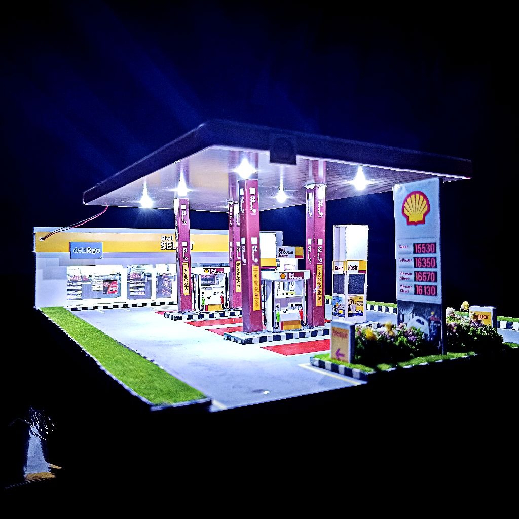 Diorama Diecast/Miniatur Skala 1:64 [SPBU Shell]