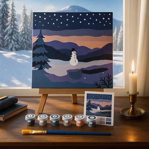 

KODE V94R SFO DIY Paint By Numbers Kit 1 Set Snowman M