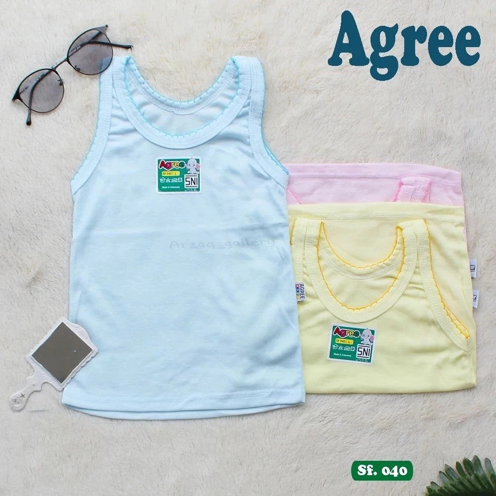 3pc Singlet Agree SF 040 | Singlet Anak Agree | Kaos Dalam Agree | Kaos Singlet | Kaos Agree Kids