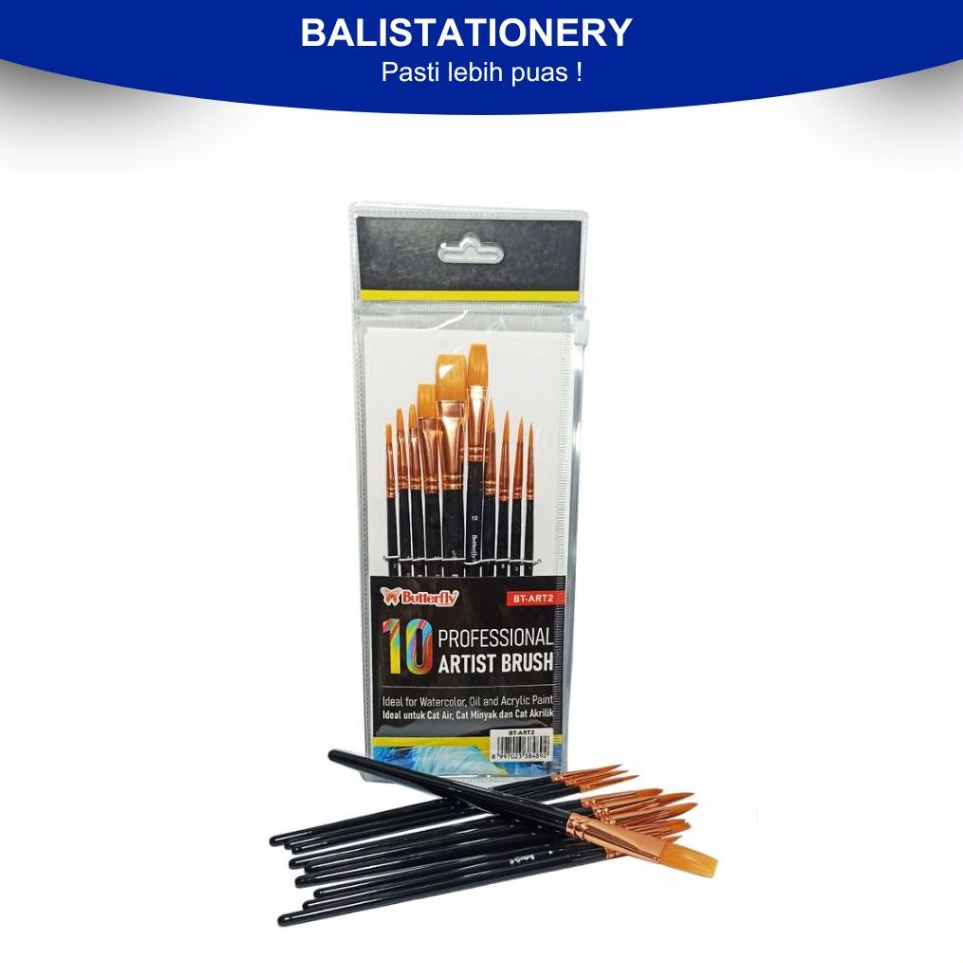 

KODE E99X Kuas Cat Air Minyak Lukis Acrylic Akrilik Butterfly Brush Set BTART2