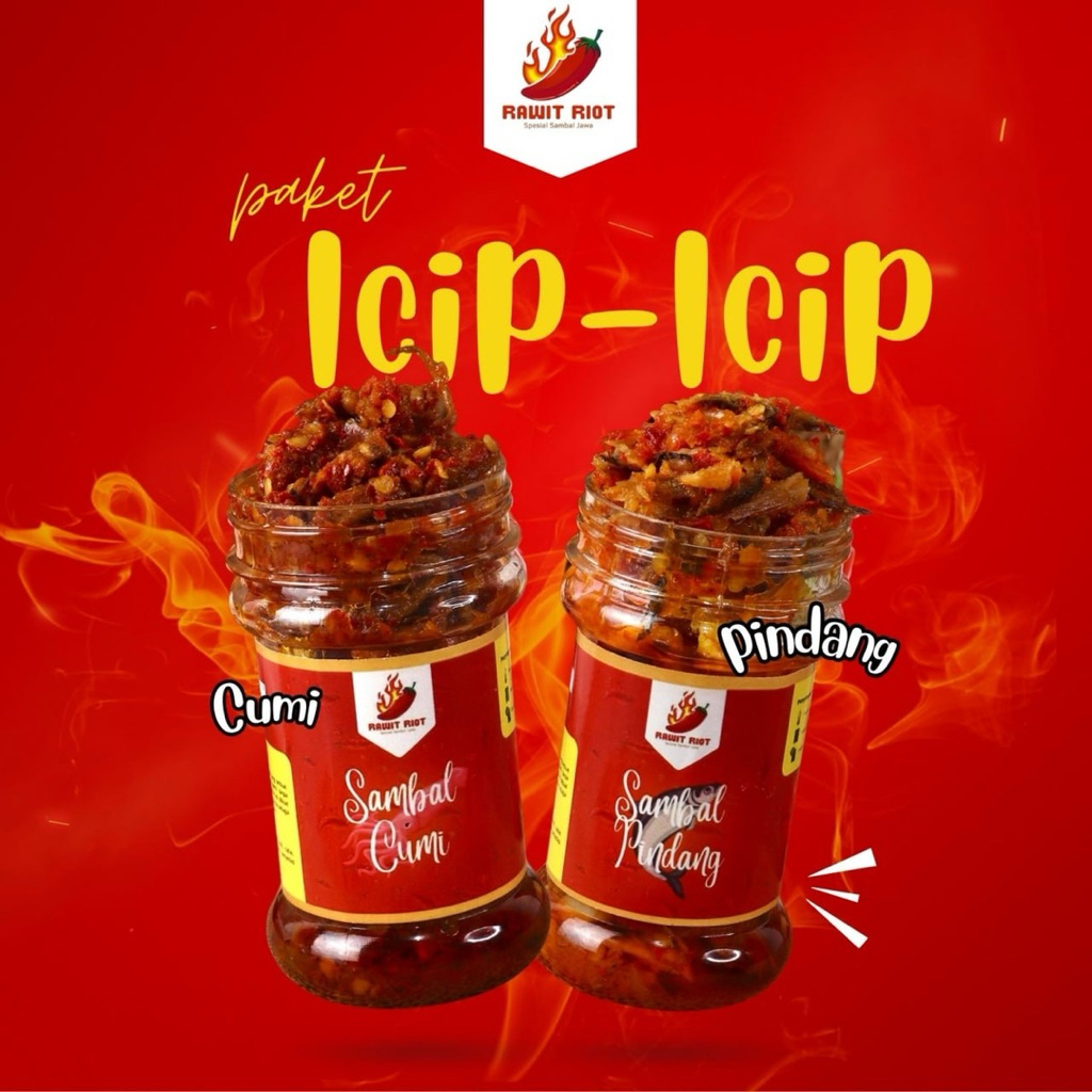 

RAWIT RIOT - PAKET ICIP-ICIP Sambal Cumi & Sambal Pindang 130gr Sambel Botol Siap Saji