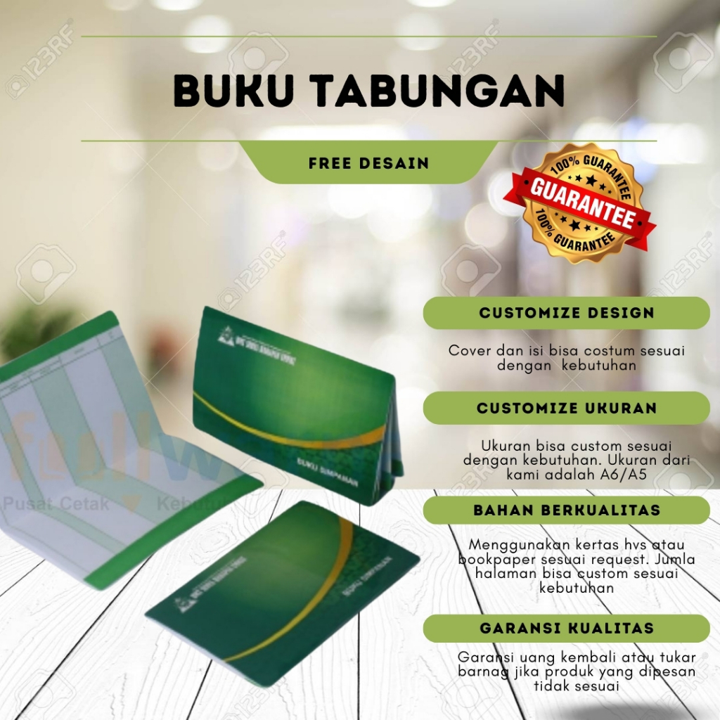 

Buku Tabungan Murah| Free Desain | Ukuran A6/A5 | Custom Cover, Nama, Logo dan Isi