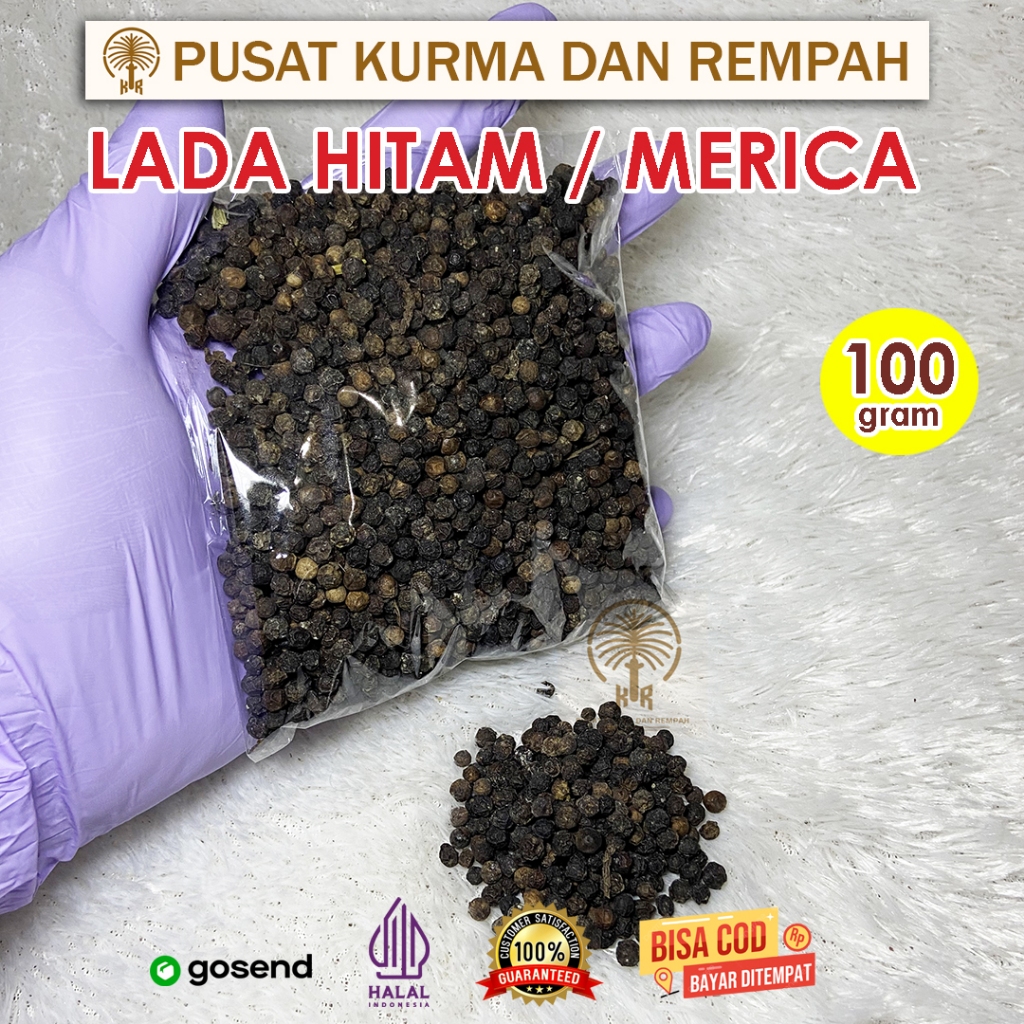 

Lada Hitam 100gr Butir - Merica Hitam - Black Pepper Original 100 - Bumbu Rempah - Sahang