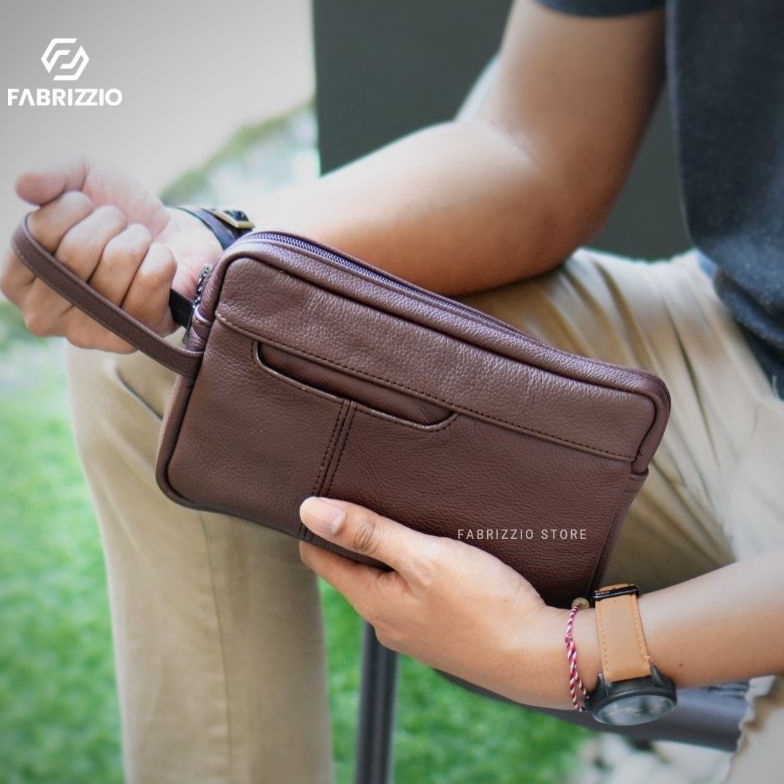 KODE W16O clutch tas handbag kecil HP pria wanita kulit asli fabrizzio store Coldiac