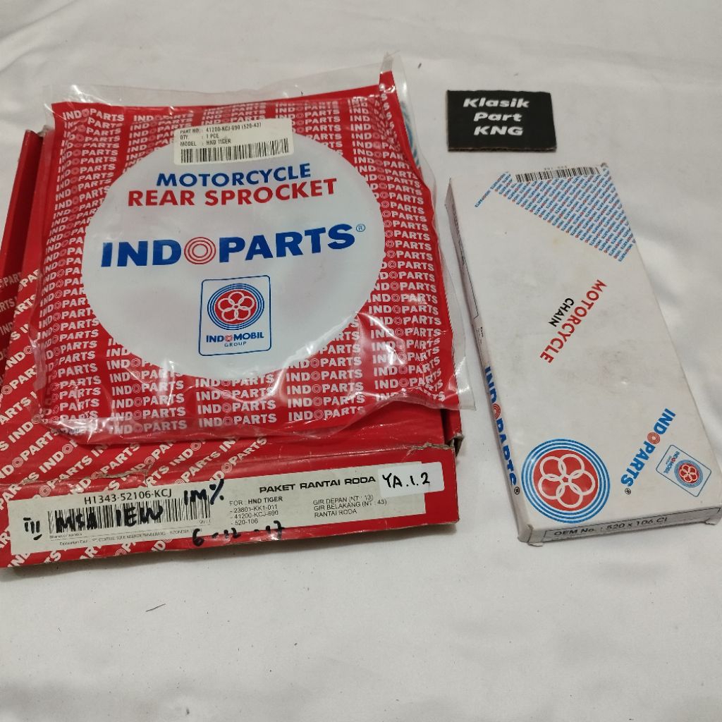 Gir Gear rantai set kit Honda Tiger lama old Revo tilas tilam KCJ original indopart