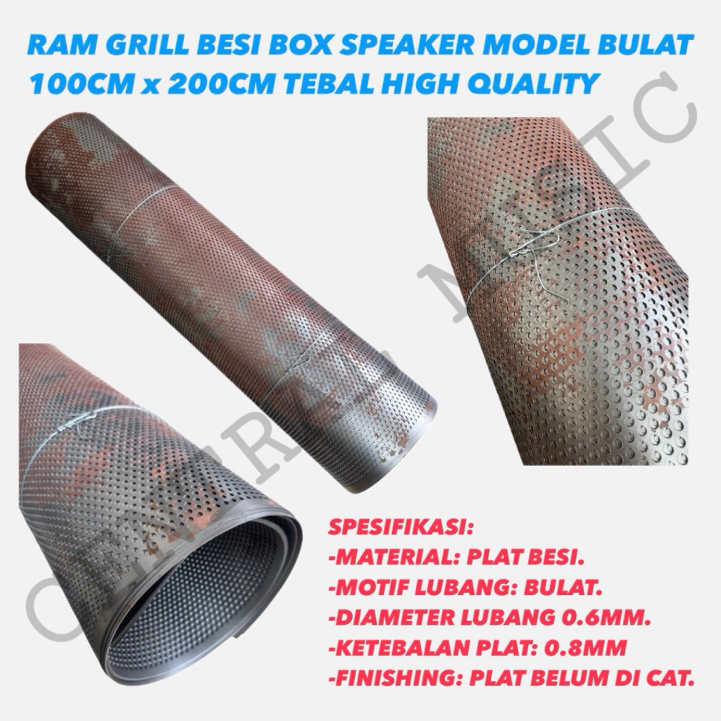 RAM GRILL BESI BOX SPEAKER MODEL BULAT 100CM x 200CM TEBAL HIGH QUALITY