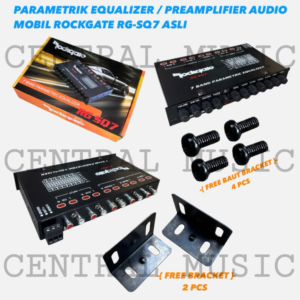 PARAMETRIK EQUALIZER / PREAMPLIFIER AUDIO MOBIL ROCKGATE RG-SQ7 ASLI