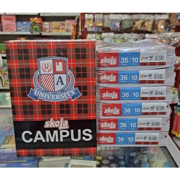

Buku Tulis Skola Campus Sidu Isi 36 Lembar / Buku Sekolah Ukuran Boxy / B5 Campuss 36 Lbr - Per Pak Isi 10 Buku Sekola