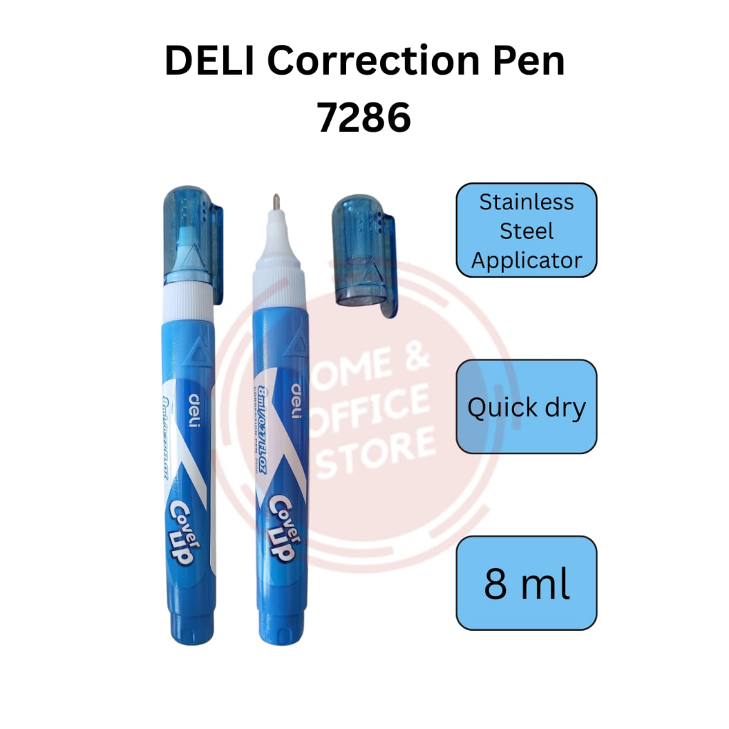 

Deli Correction Pen Cover Up E7286 8 ml / Tip Ex Cair Tip-X Pen Cair