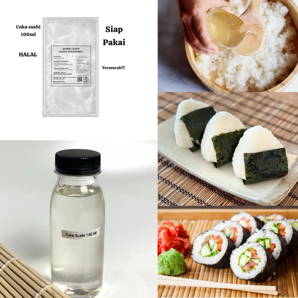 

Cuka Sushi Seasoning 100 ml Halal / Vinegar Cuka Bumbu Nasi Sushi Gimbap Onigiri