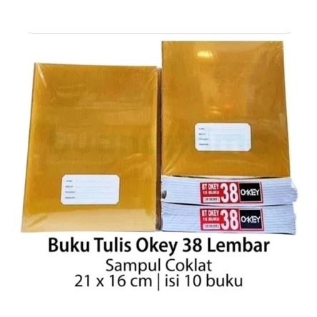 

1 Pack Buku Tulis Okey Motif Sampul craft Isi 38 Lembar