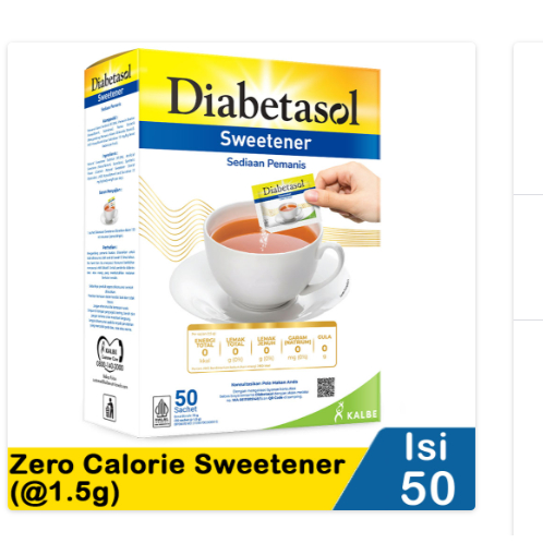 

diabetasol zero calorie sweetener 50's 50x1g