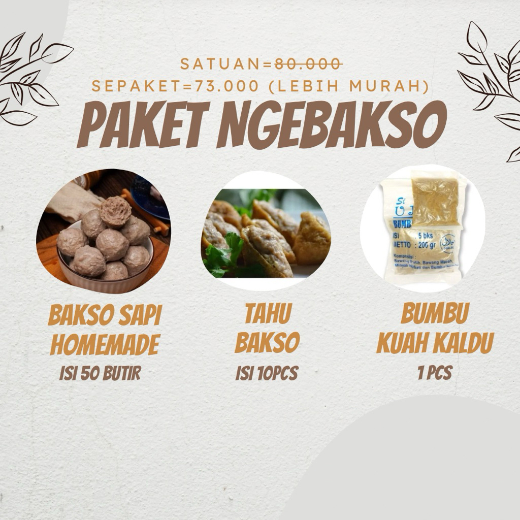 

PAKET NGEBAKSO LEBIH MURAH, DIJAMIN PUASSS. 100% HALAL