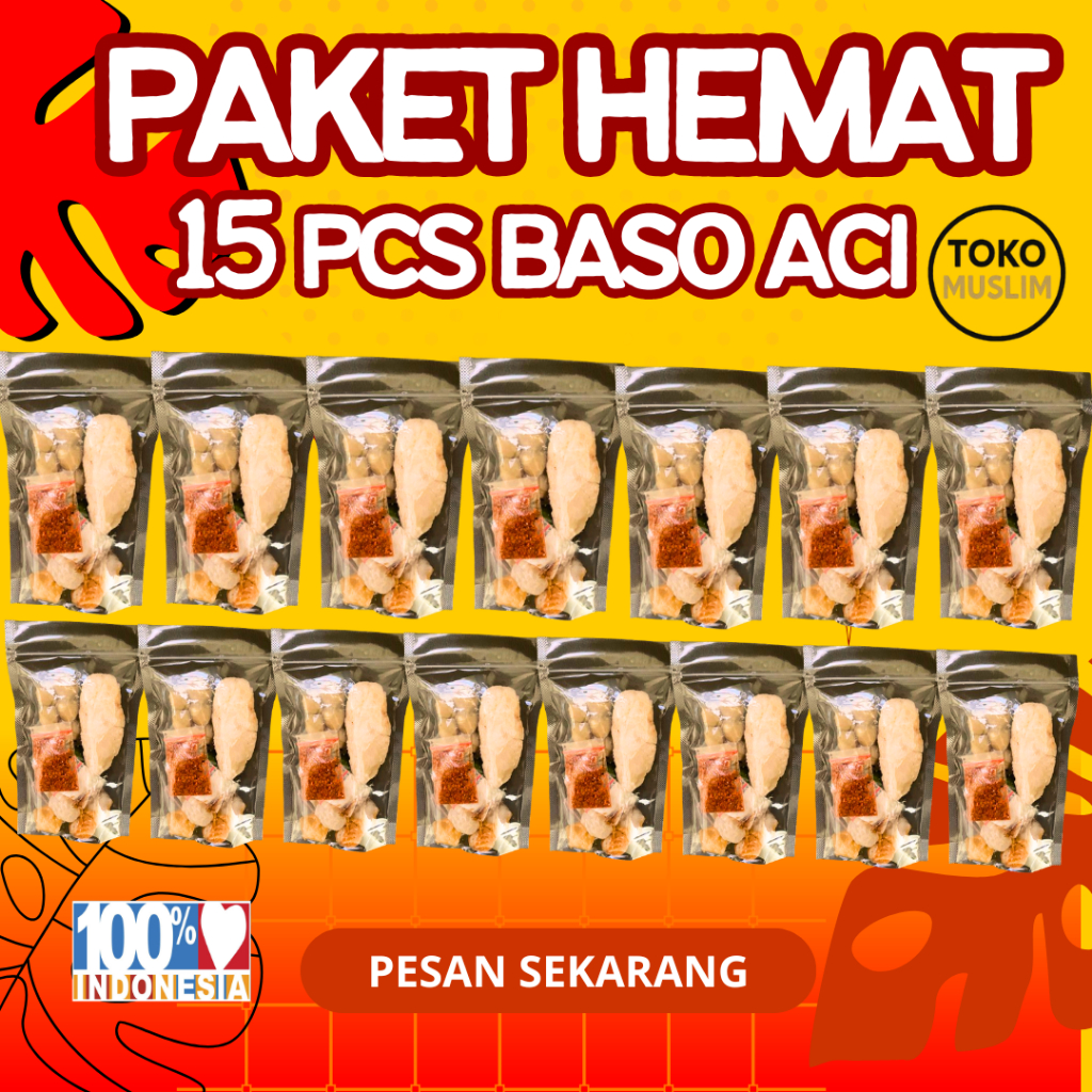 

Baso Aci Makanan Instan Murah HALAL Isi 15pcs / Harga Terjangkau