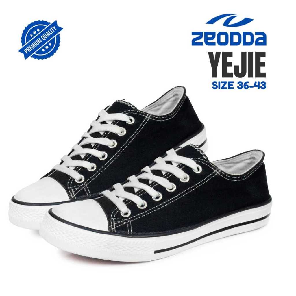 Zeodda Yejie Sepatu Kanvas Putih Hitam Unisex 1012