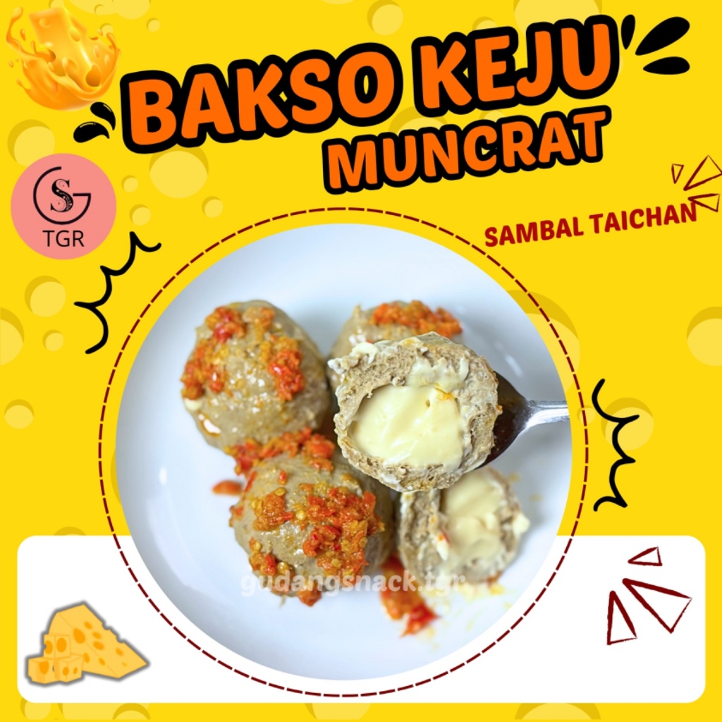 

BAKSO KEJU MONCROT ISI 4 SAMBAL TAICHAN KEJU MELELEH Food Makanan Baso Frozen Aci Odeng Pentol