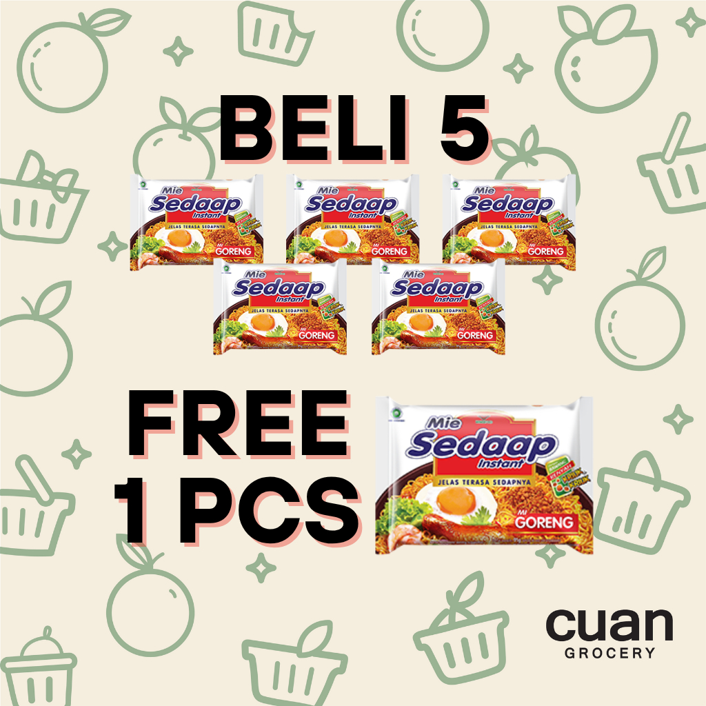 

PROMO!! Mie Sedaap Goreng (Beli 5, Free 1Pcs)