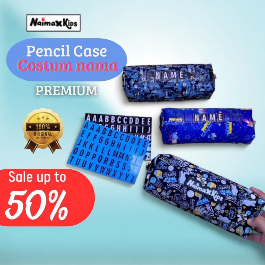 

Pencil Case Custom Nama | Naimax kids Pencil case premium Anak Laki Laki Alat Pencil Stationery Tulisl