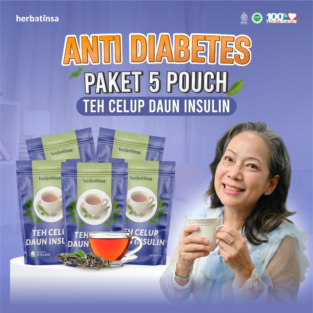 

Herbatinsa Anti DiabetesTeh Celup Daun Insulin Paket 5 Pouch, Cegah Diabetes