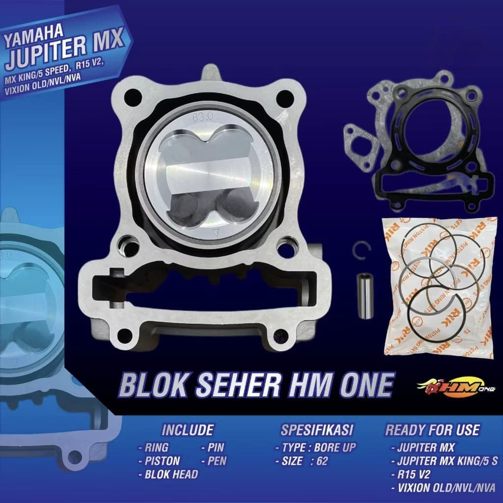 HMOne Blok Seher Boring Bore Up Racing MX Vixion NEW NVL NVA R15 V2 Vixion Old 62mm 63mm Racing Pist