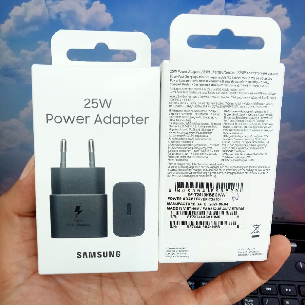 Kepala Adaptor Charger Samsung 25W Super Fast Charging Type C Z Flip 4 ORI SEIN