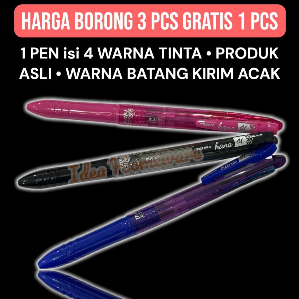 

Pena Ballpen Balpen Bulpen Polpen Pulpen Murah Pena Pen Zebra Hana A4C 1 Pen 4 Warna Original