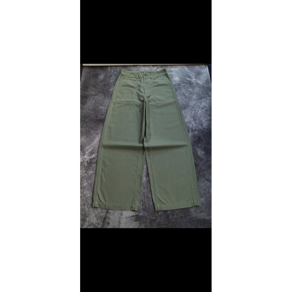 Coen Tokyo Japan Fatigue Pant Olive Green Loose Fit