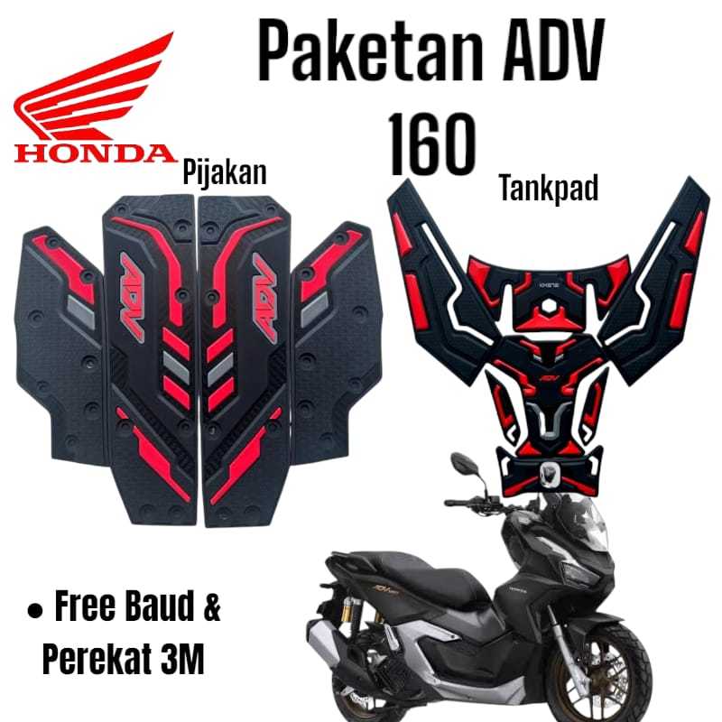 Aksesories Paket Motor Honda ADV 160 / Pijakan Kaki  Motor Honda - Tankpad  Motor Honda ADV 160