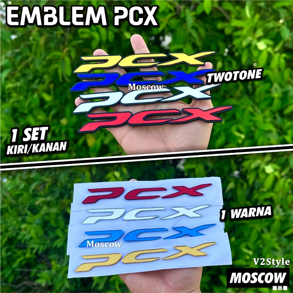 EMBLEM PCX TIMBUL 3D SET ( 2PCS) KANAN KIRI untuk SEMUA MOTOR PCX STICKER AKSESORIS BODY MOTOR TIMBU