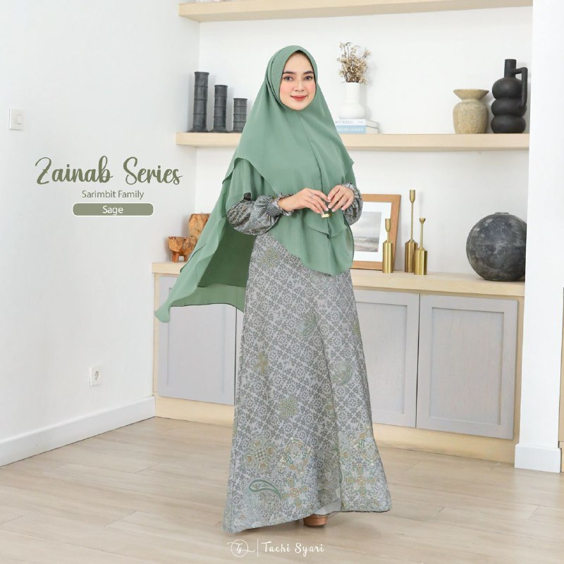 Tachi Syari Zainab Dress Dewasa Gamis Motif Simple Untuk Daily