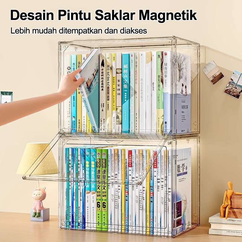 irgi Sweet Life Kotak Penyimpanan Buku Kotak Penyimpanan Transparan Kotak Display Akrilik Rak Buku