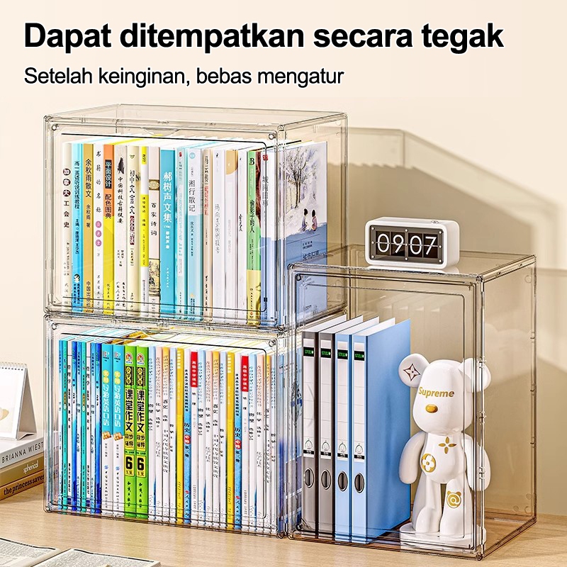 RT Sweet Life Kotak Penyimpanan Buku Kotak Penyimpanan Transparan Kotak Display Akrilik Rak Buku