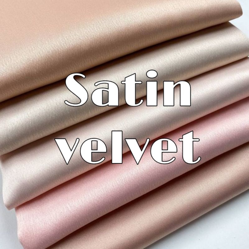 PROMO TERMURAH!!( BISA COD)KAIN SATIN VELVET PREMIUM CAVALI/KAIN SERAGAMAN SATIN SILK PREMIUM KAIN M