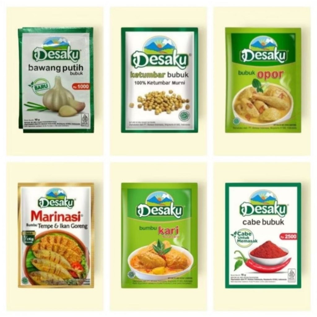

DESAKU Marinasi Bumbu tempe dan ikan /desaku kunyit bubuk /desaku bawang putih