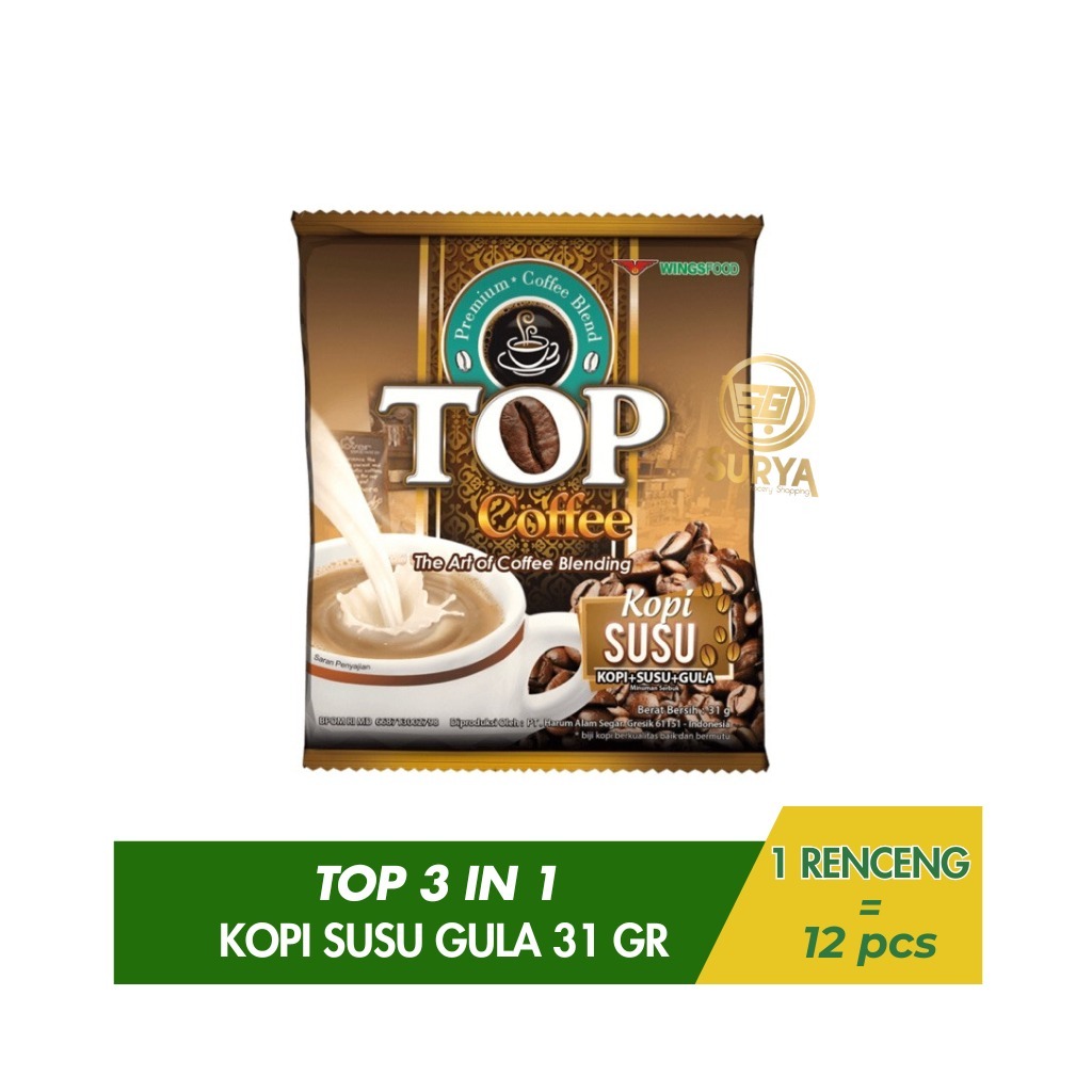 

TOP COFFE KOPI+SUSU+GULA 31g x 12 sachet