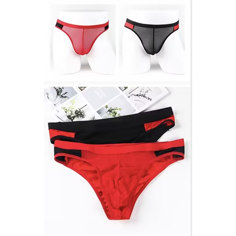 Night show Celana Dalam Sexy Pria Polos G String Laki laki Thong Low Waist 6Y037