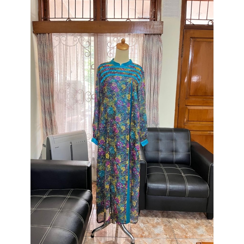 Flouwi abaya - Abaya wanita premium - Abaya motif bunga-bunga