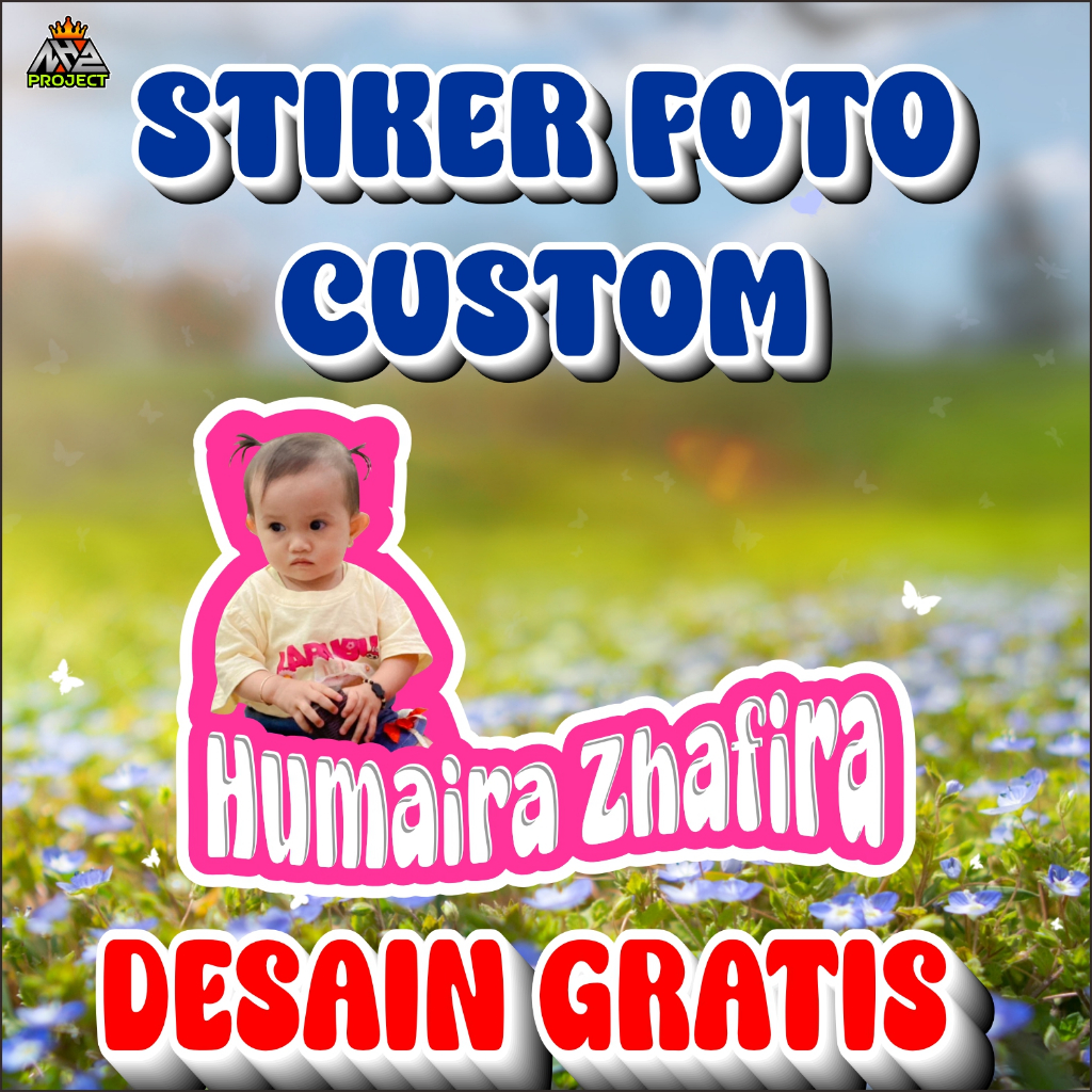 STIKER FOTO WAJAH STIKER NAMA CUSTOM STIKER CUTTING