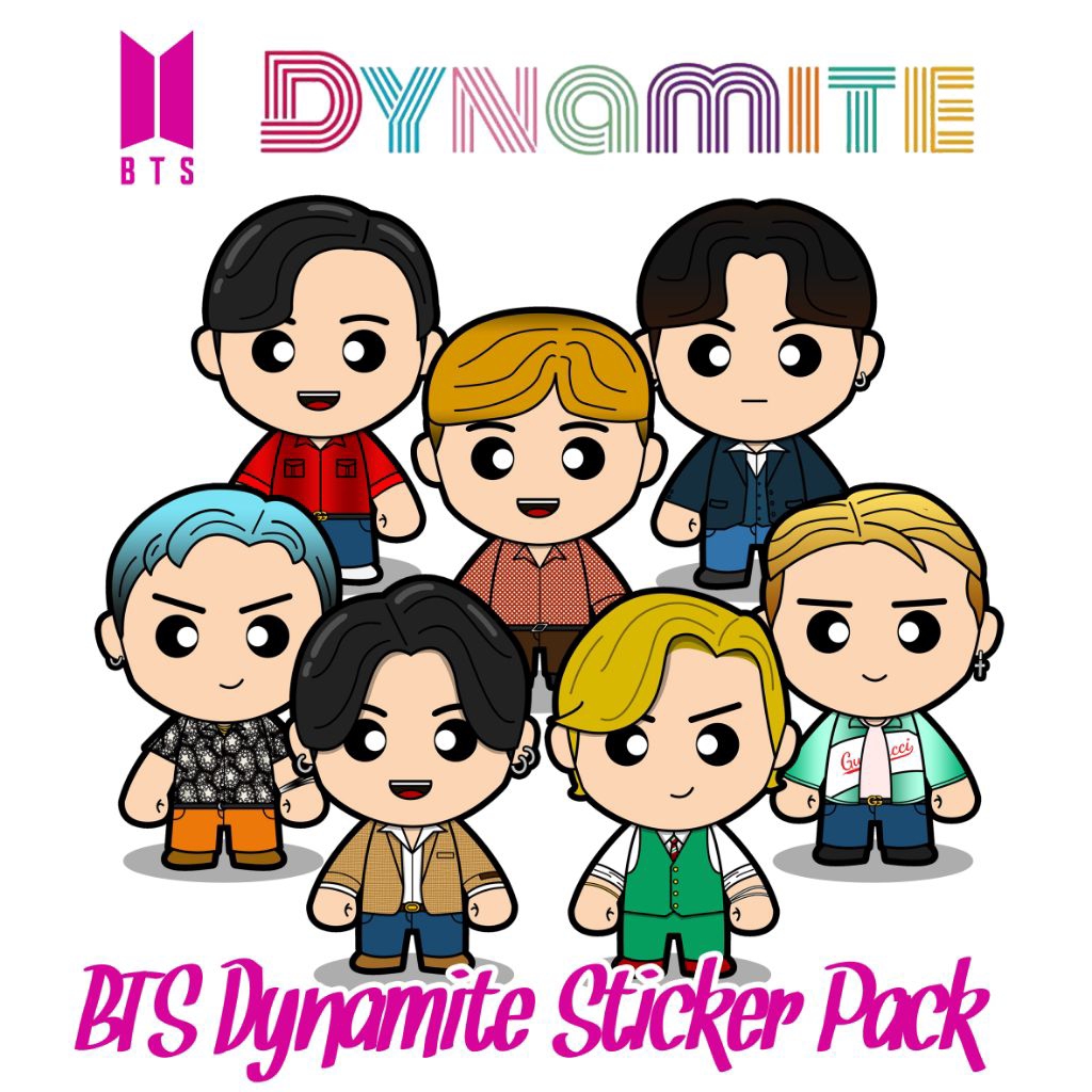 

Sticker kiss cut BTS, bahan vinyl tahan air