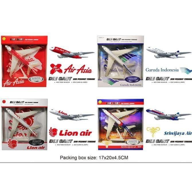 Diecast Pesawat Mainan Garuda Indonesia - Air Asia