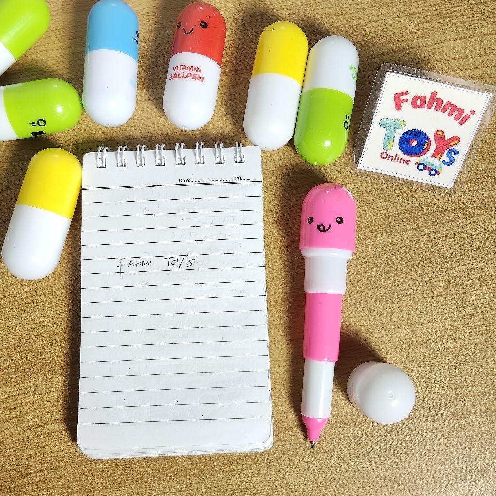 

10 pcs MAINAN PEN KAPSUL pulpen unik bisa kecil pulpen lipat